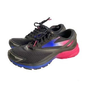 Brooks Launch 4 Running Shoes Black Pink Blue Metallic Sneakers Womens 8